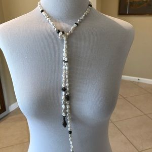 Handmade pearl silver necklace